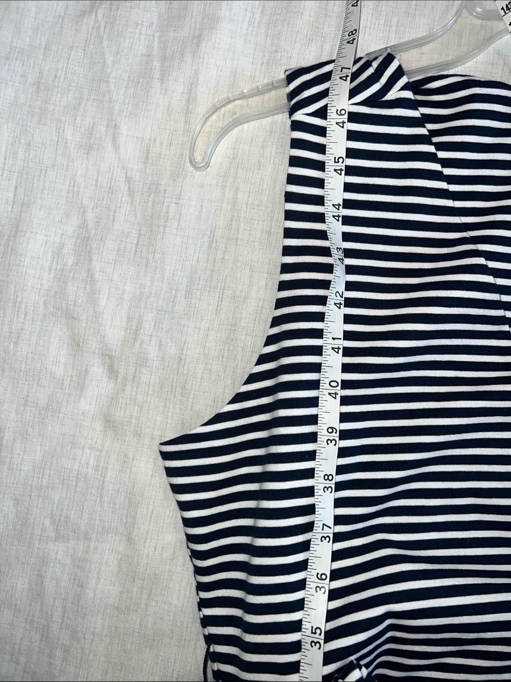 PACT Wrap Midi Dress Belted Striped Organic Cotton Size Large - Picture 7 of 7